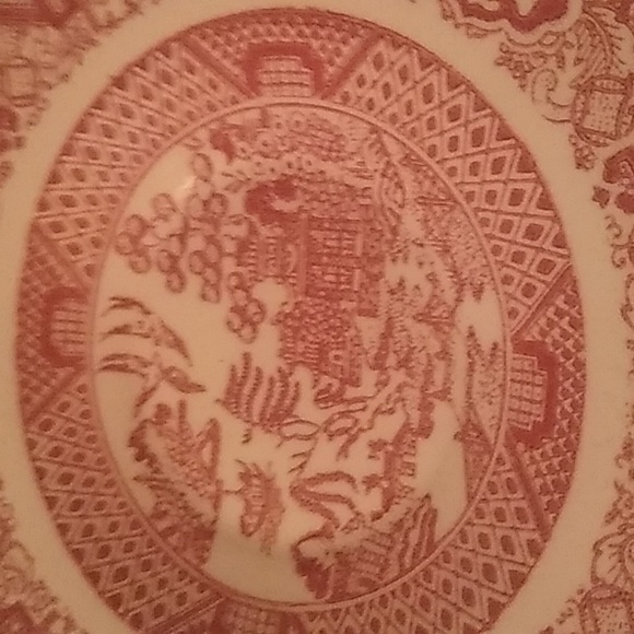 Willowware saucer plate by royal china red - Picture 2 of 4